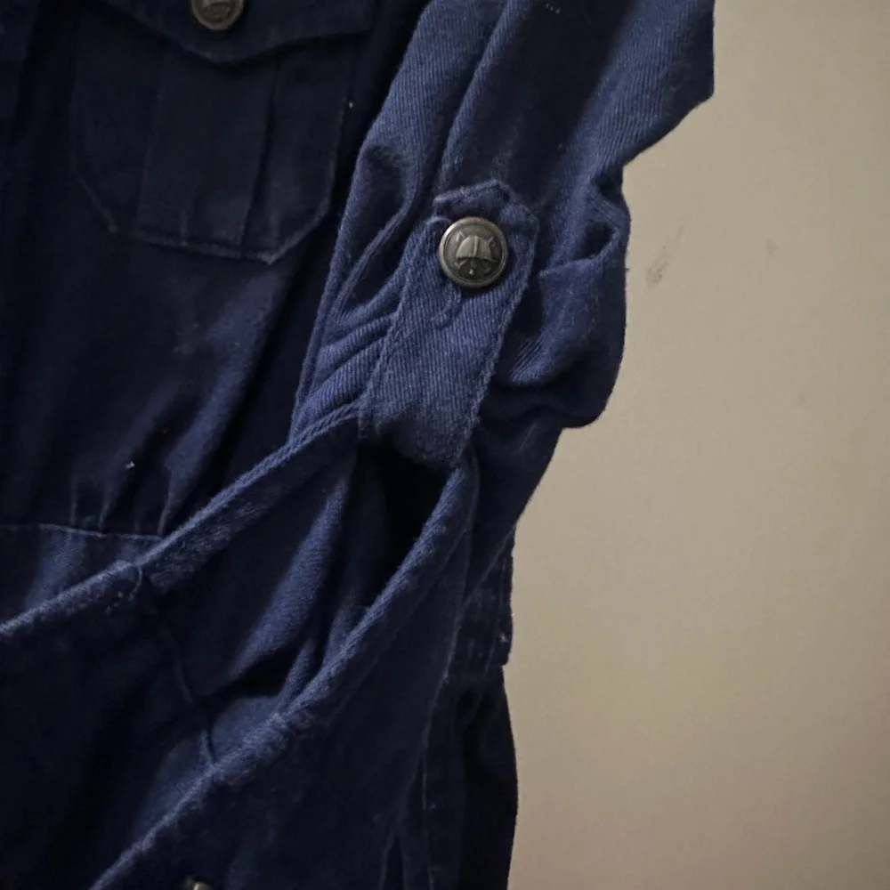 Ralph Lauren Navy Button-Front Denim Jacket Dress